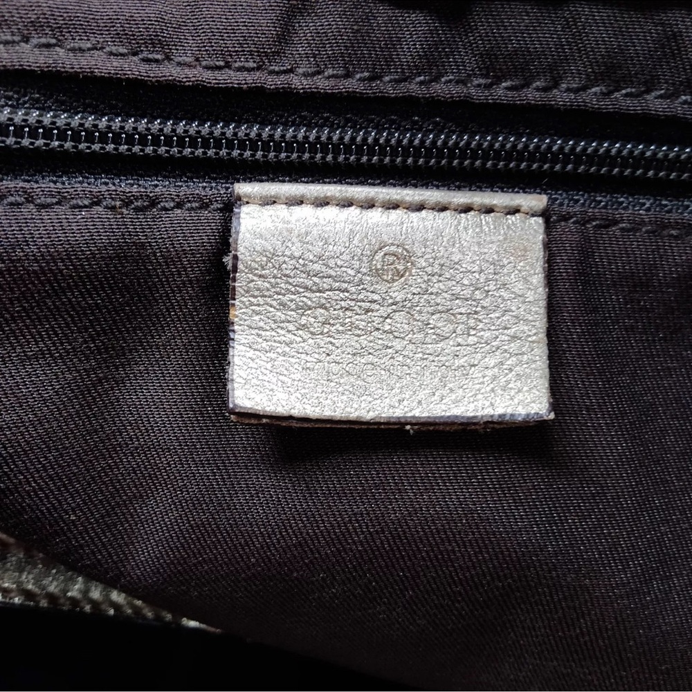 Authentic Large Gucci Hand Bag Gold/Brown Canvas - Picture 7 of 9